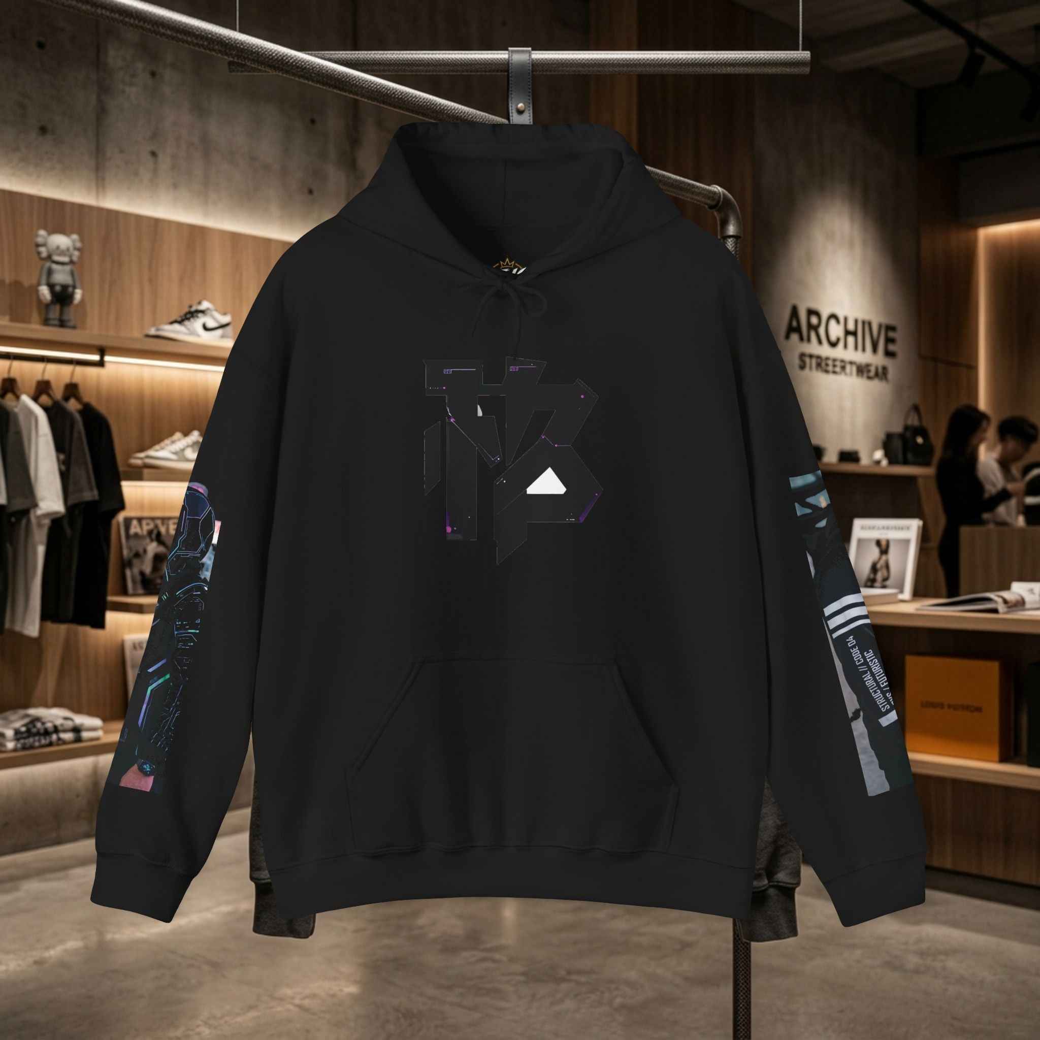 TNC Designz Graphic Hoodie — Streetwear Logo Pullover with Sleeve Art - TNC Designz