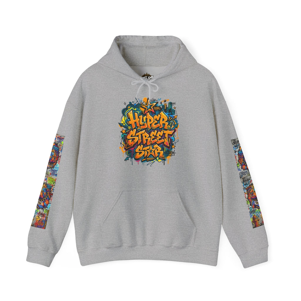 Street Art Dragon Hoodie — "Hyper Street Star" Graffiti Pullover