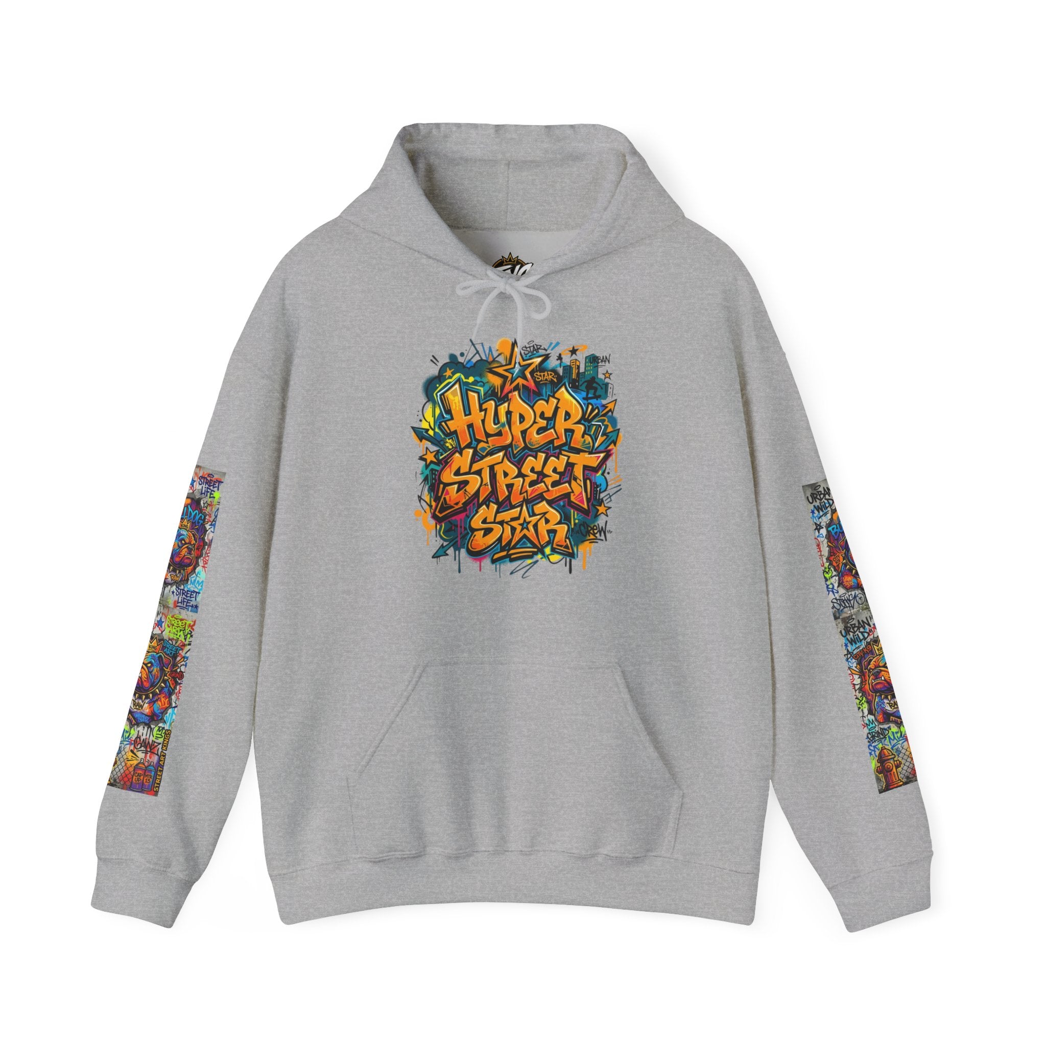 Street Art Dragon Hoodie — "Hyper Street Star" Graffiti Pullover