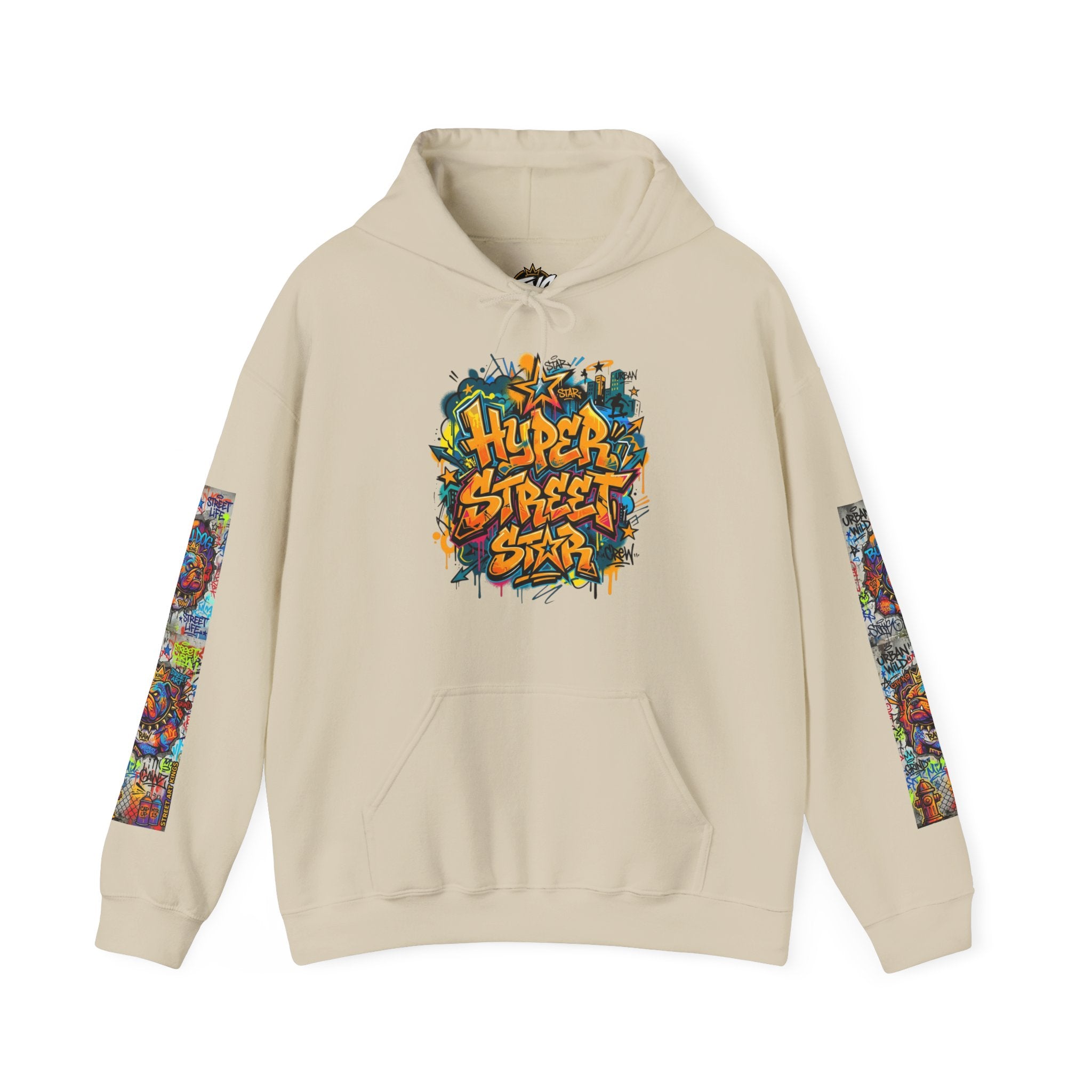 Street Art Dragon Hoodie — "Hyper Street Star" Graffiti Pullover - TNC Designz
