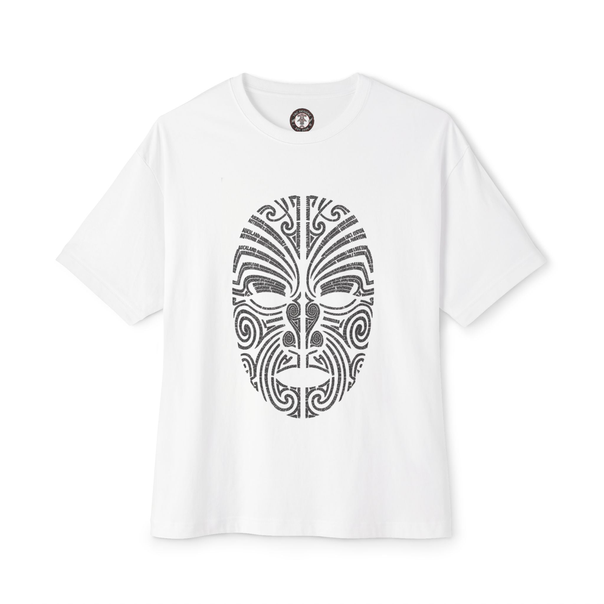 TNC DESIGNZ | "Manaia Guardian" Oversized Boxy Tee - Heavyweight Māori Motif-Street Wear