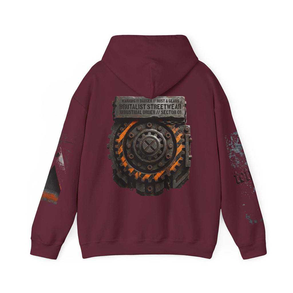 Industrial Gear Graphic Hoodie — Vintage Mechanical Engine Streetwear - TNC Designz