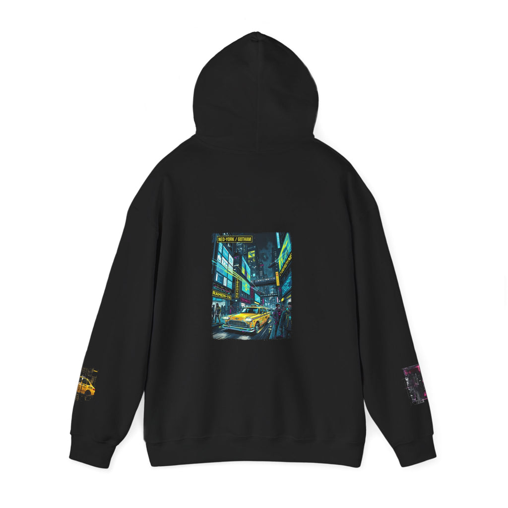 TNC Neon Gotham NY Nightlife Heavyweight Hoodie - TNC Designz