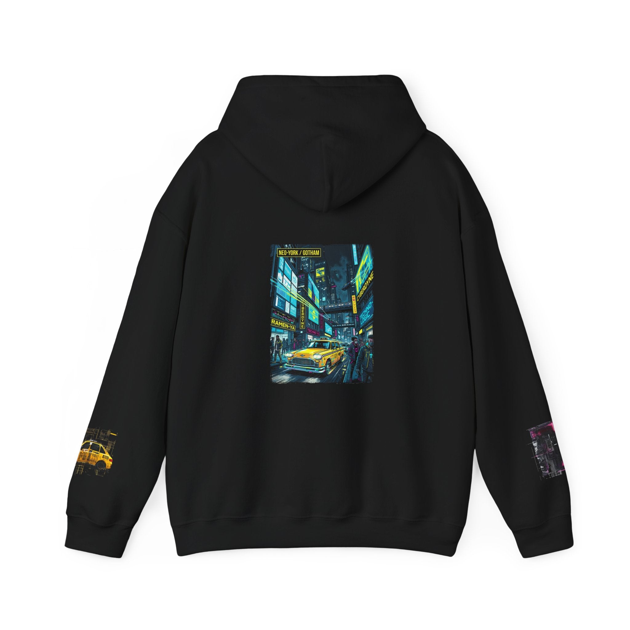 TNC Neon Gotham NY Nightlife Heavyweight Hoodie - TNC Designz