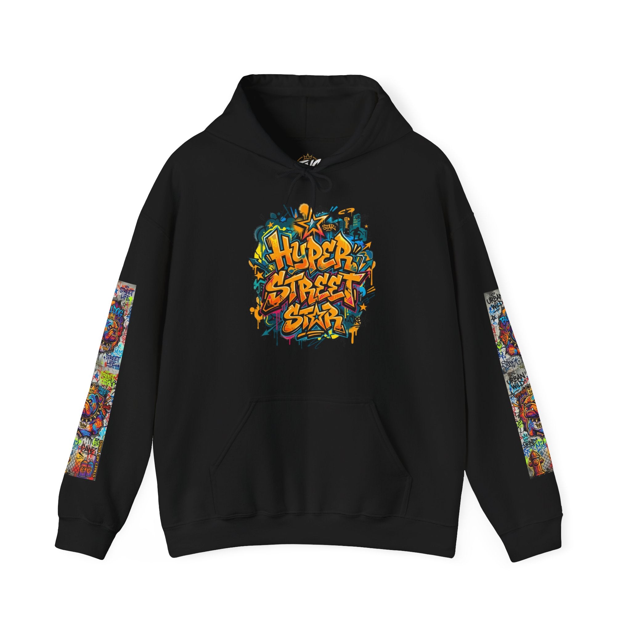 Street Art Dragon Hoodie — "Hyper Street Star" Graffiti Pullover - TNC Designz