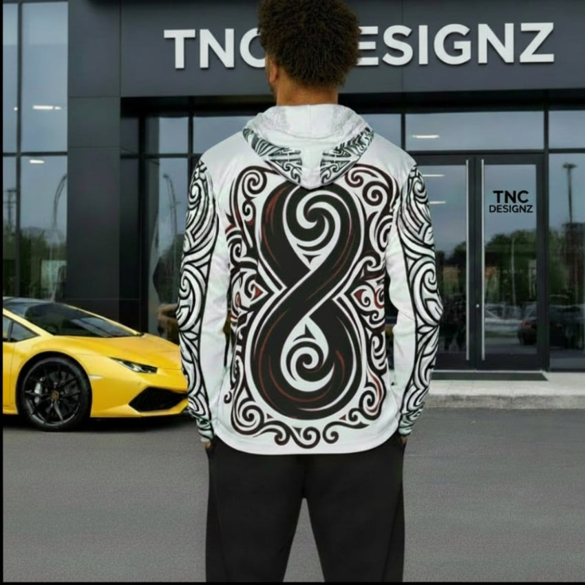 Tribal-Inspired Sports Warmup Hoodie — Lightweight Performance Hoodie - Heavyweight Streetwear