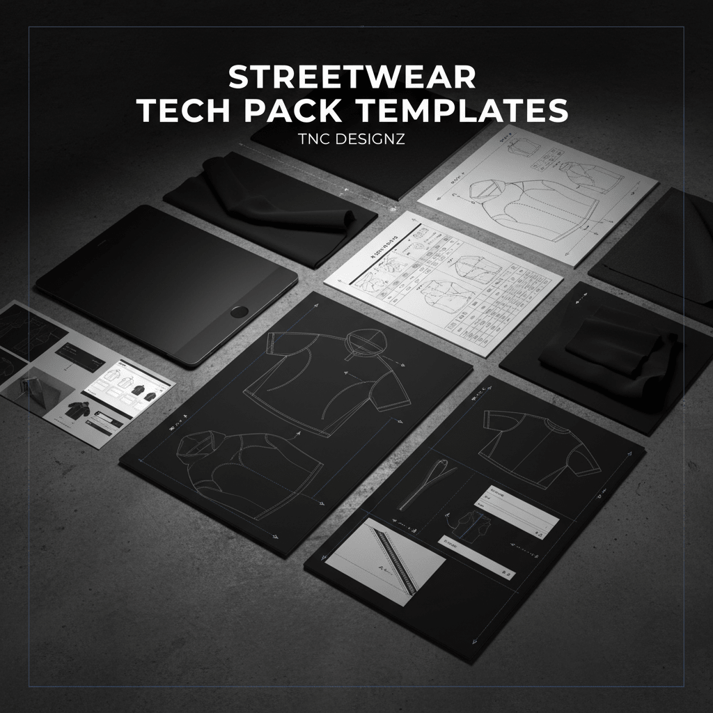 TNC Streetwear Brand Tech Pack Templates - TNC Designz