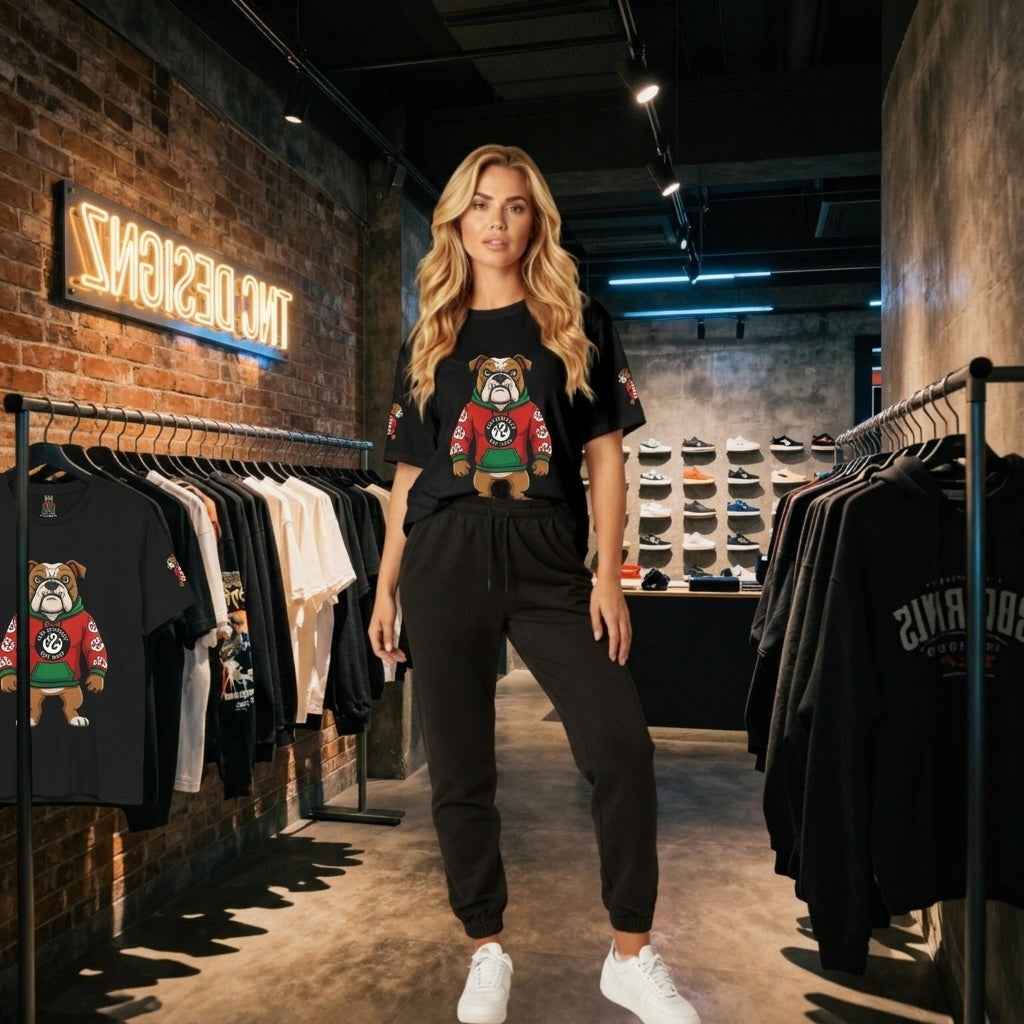 TNC Bulldog Heavyweight Streetwear Tee — Black streetwear product image 11 - TNC Designz